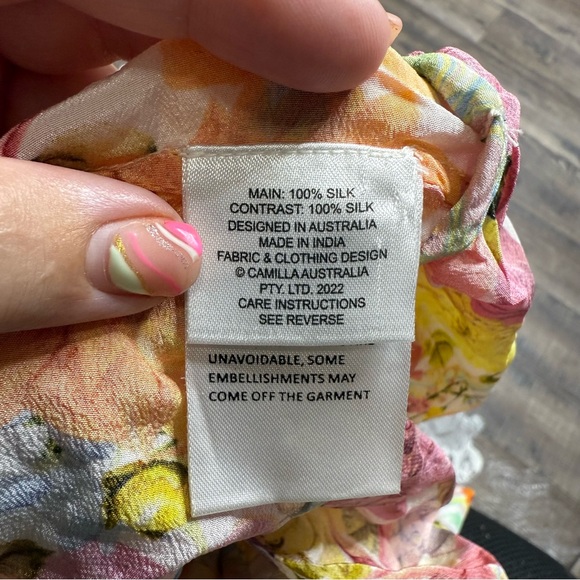 Camilla Silk Floral Bohemian Flowy Dress - Picture 8 of 13